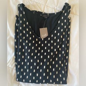 J. Jill Wearever Collection Black/White Print Long Tank Top Size 2X